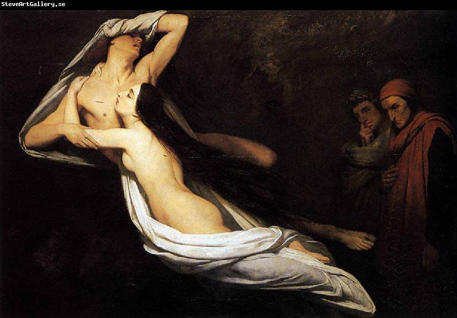 Ary Scheffer Francesca da Rimini and Paolo Malatesta appraised by Dante and Virgil